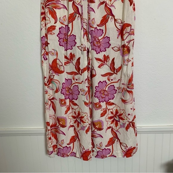 Laundry By Shelli Segal Linen Blend Floral Wide Leg Pants Womens S Colorful - Picture 9 of 16